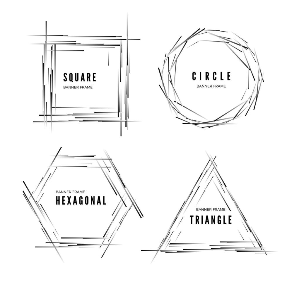 uppsättning av abstrakt modern geometrisk form banderoller. vektor illustration isolerat på vit bakgrund