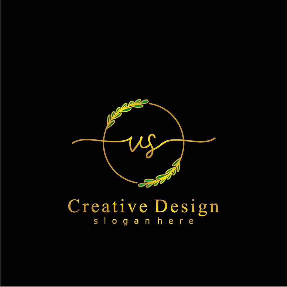 första mot skönhet monogram och elegant logotyp design, handstil logotyp av första signatur, bröllop, mode, blommig och botanisk logotyp begrepp design. vektor