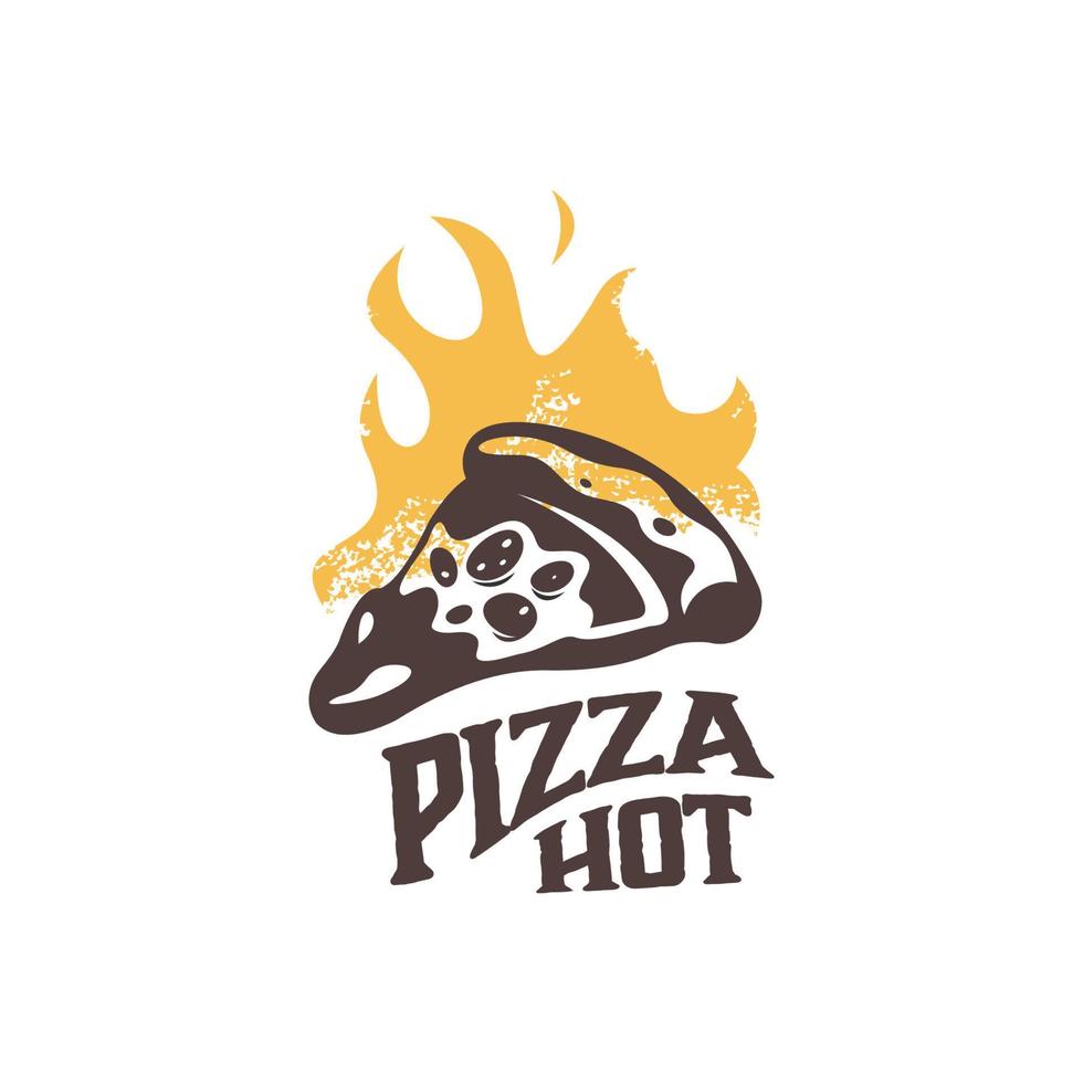 varm pizza logotyp vektor mall illustration