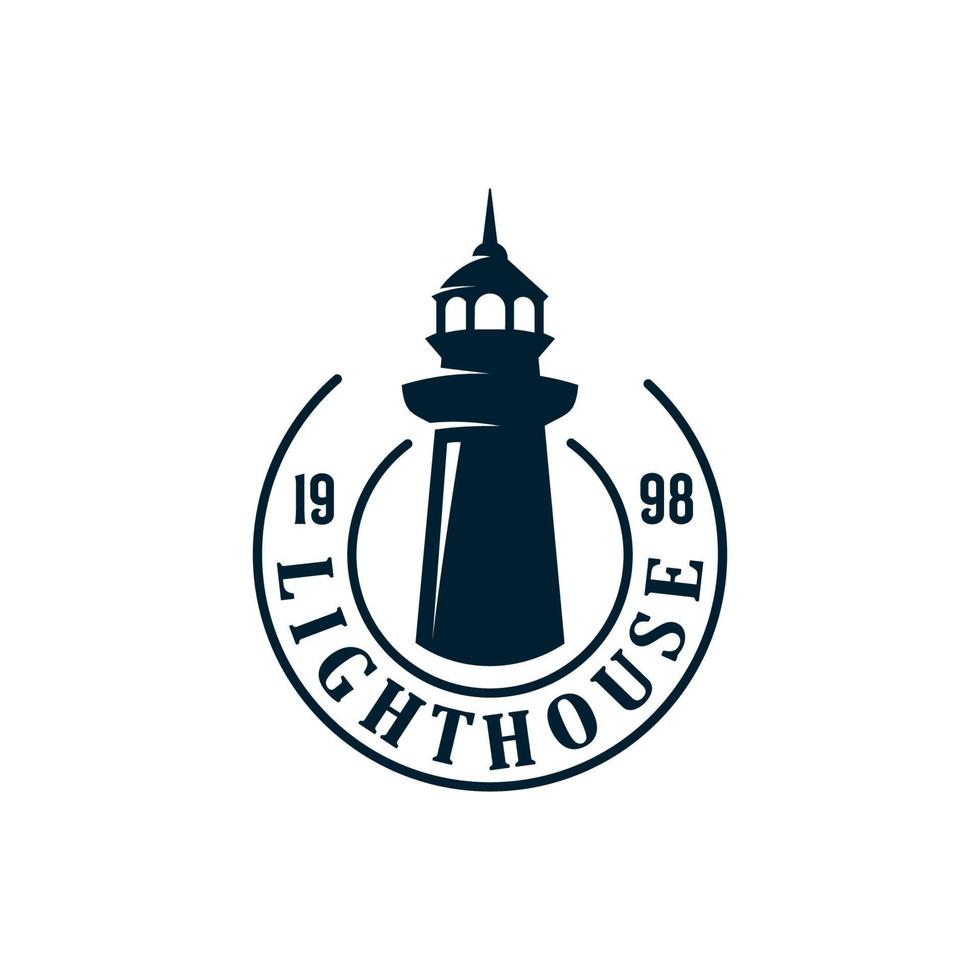 Jahrgang Logo Licht Haus Vektor Illustration