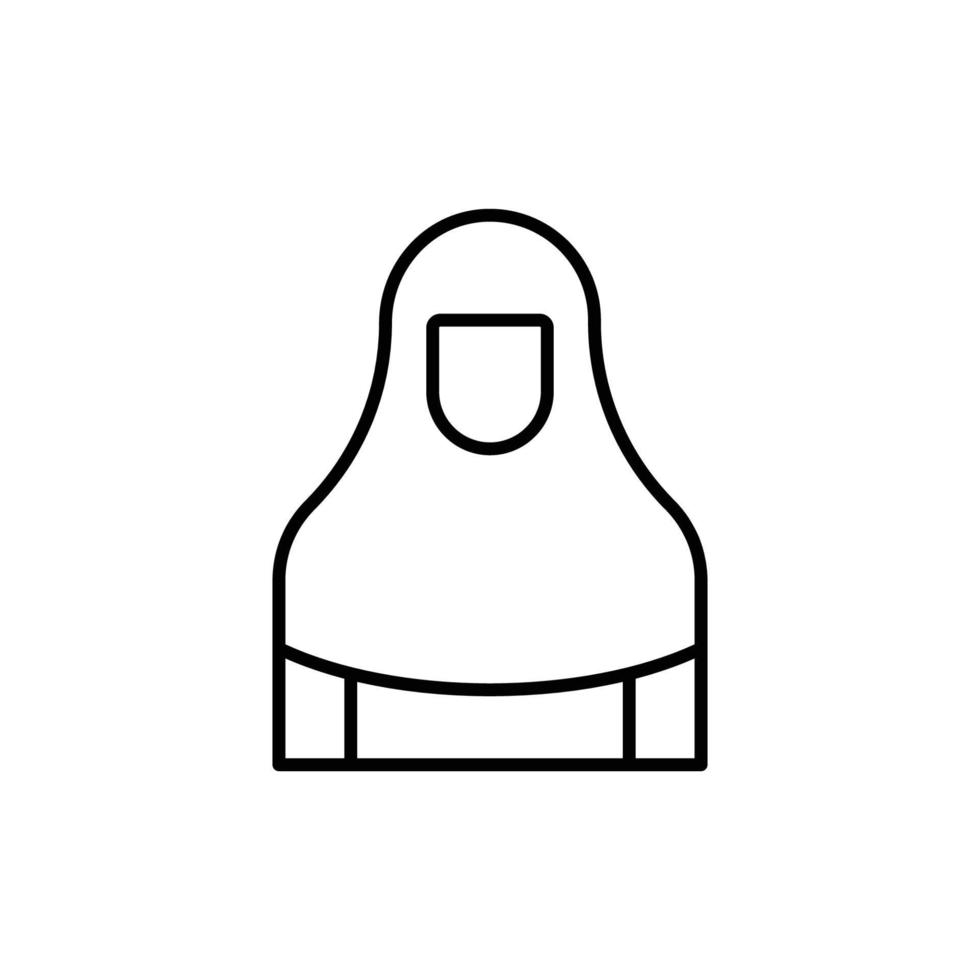 kvinnors islamic klänning. översikt ikon vektor