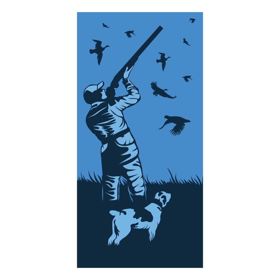 Hochland- Jagd und Flügelschießen Logo Vektor Illustration