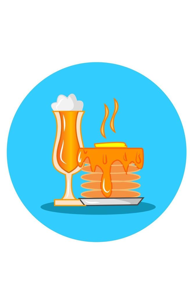 Pfannkuchen und Soda Glas Vektor-Illustration vektor