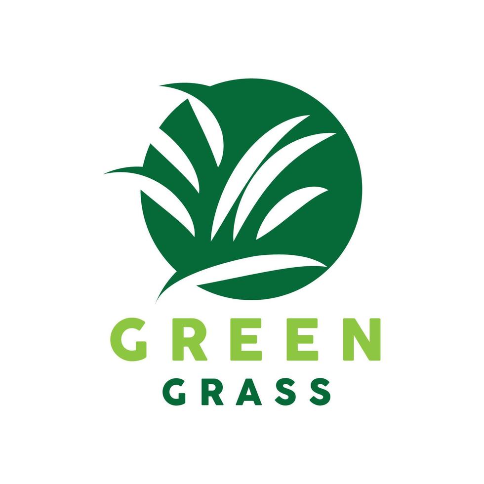 Grün Gras Logo, Natur Pflanze Vektor, Landwirtschaft Blatt einfach Design, Vorlage Symbol Illustration vektor