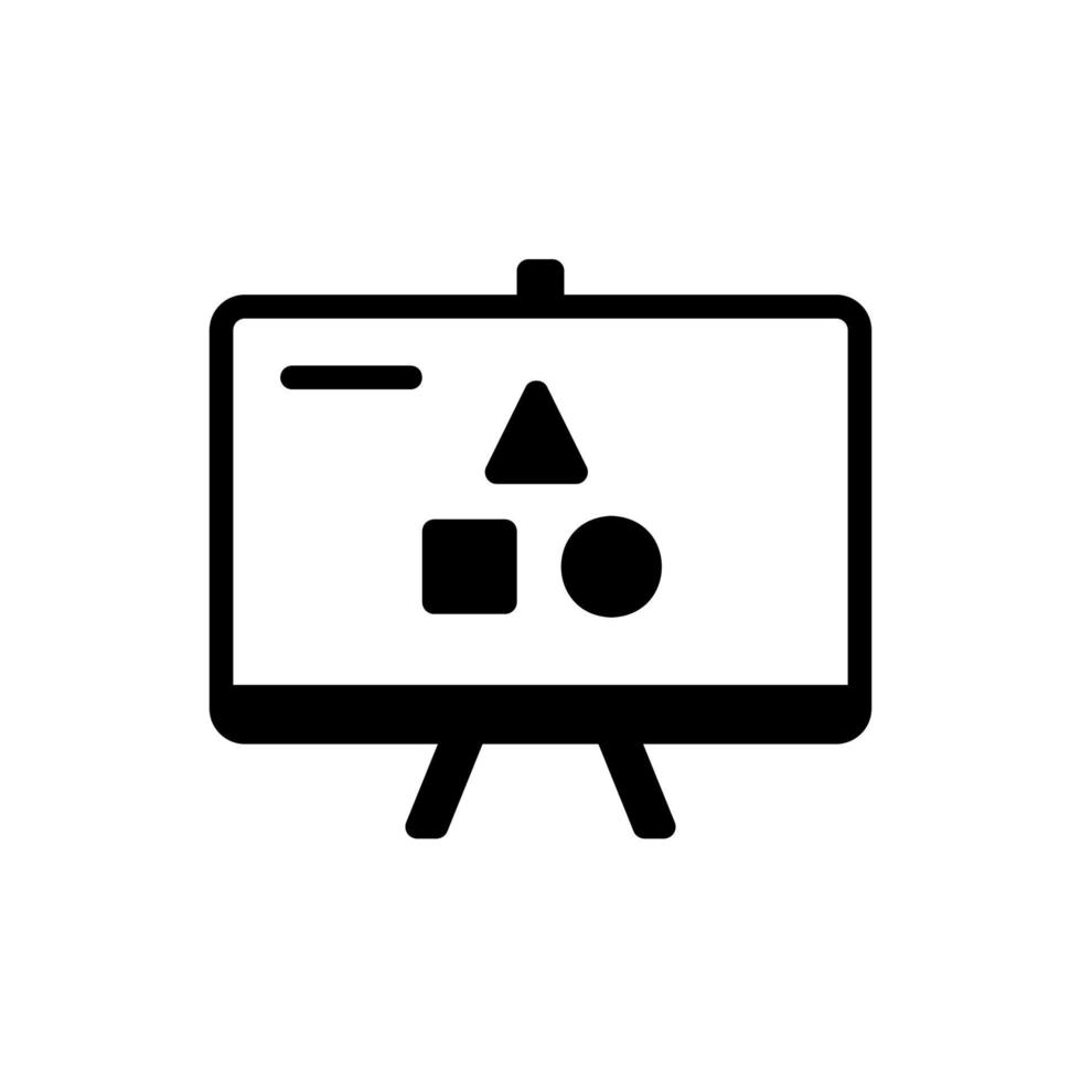 Tafel- oder Whiteboard-Symbol für Präsentationen oder Unterricht vektor