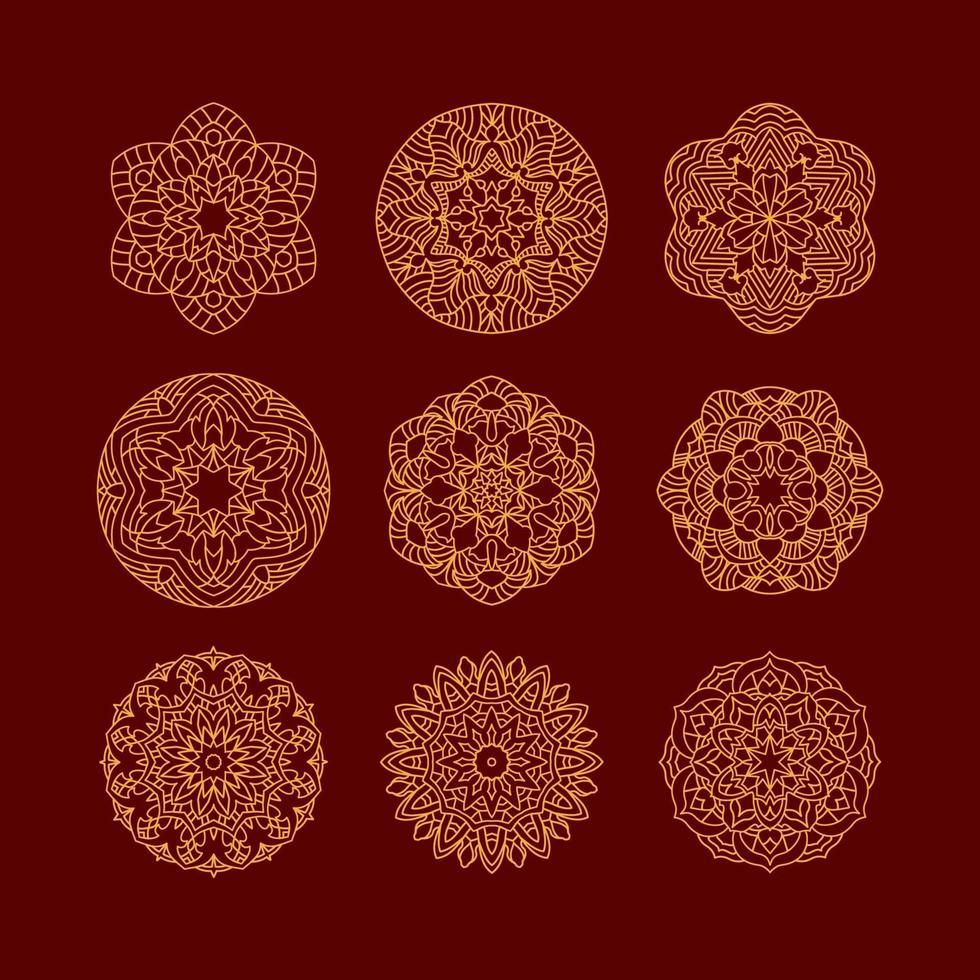 mandala set. vintage dekorativa element. handritad bakgrund. islam, arabiska, indiska, ottomanska motiv. vektor