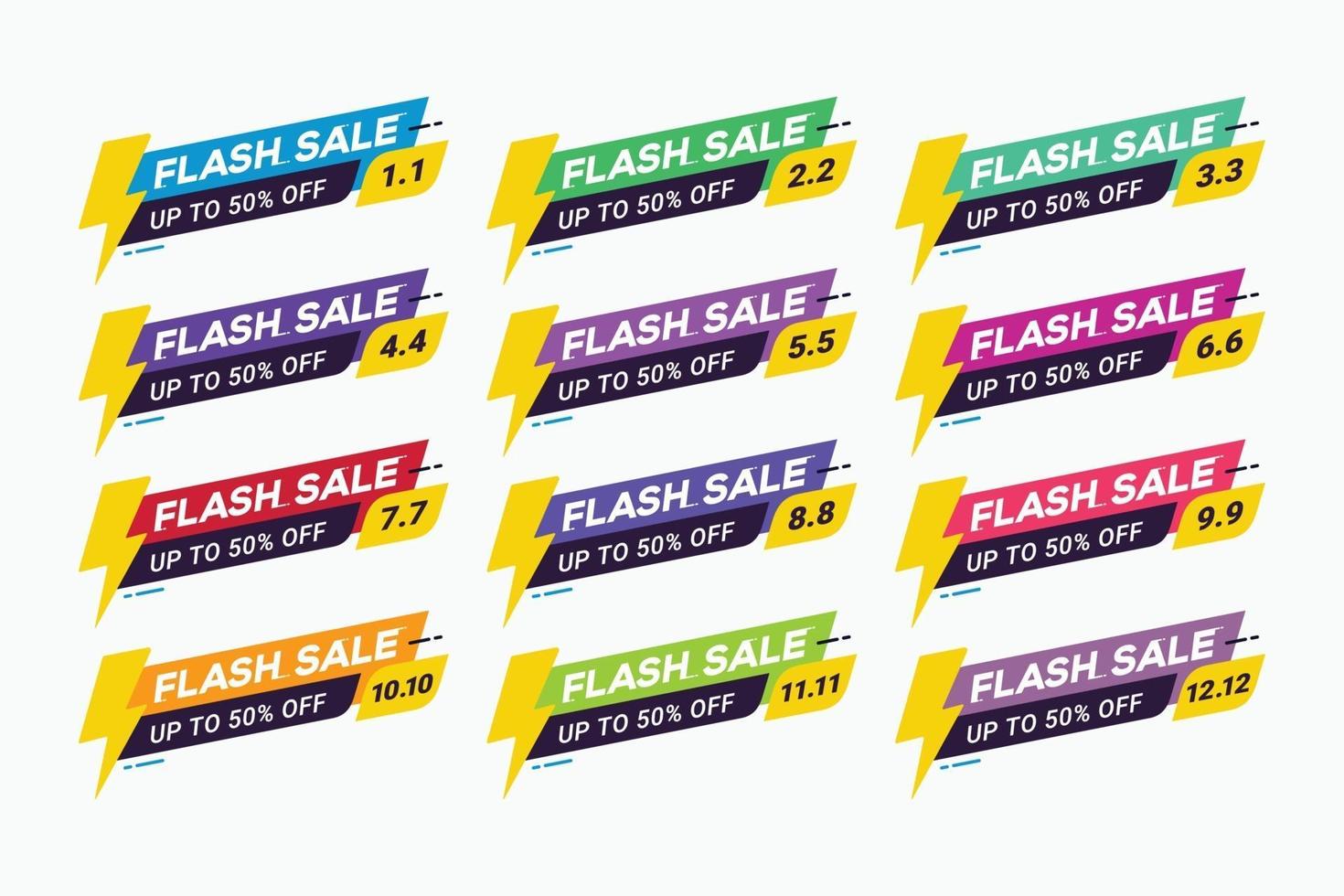 flash försäljning badge shopping banner marknadsföring vektor