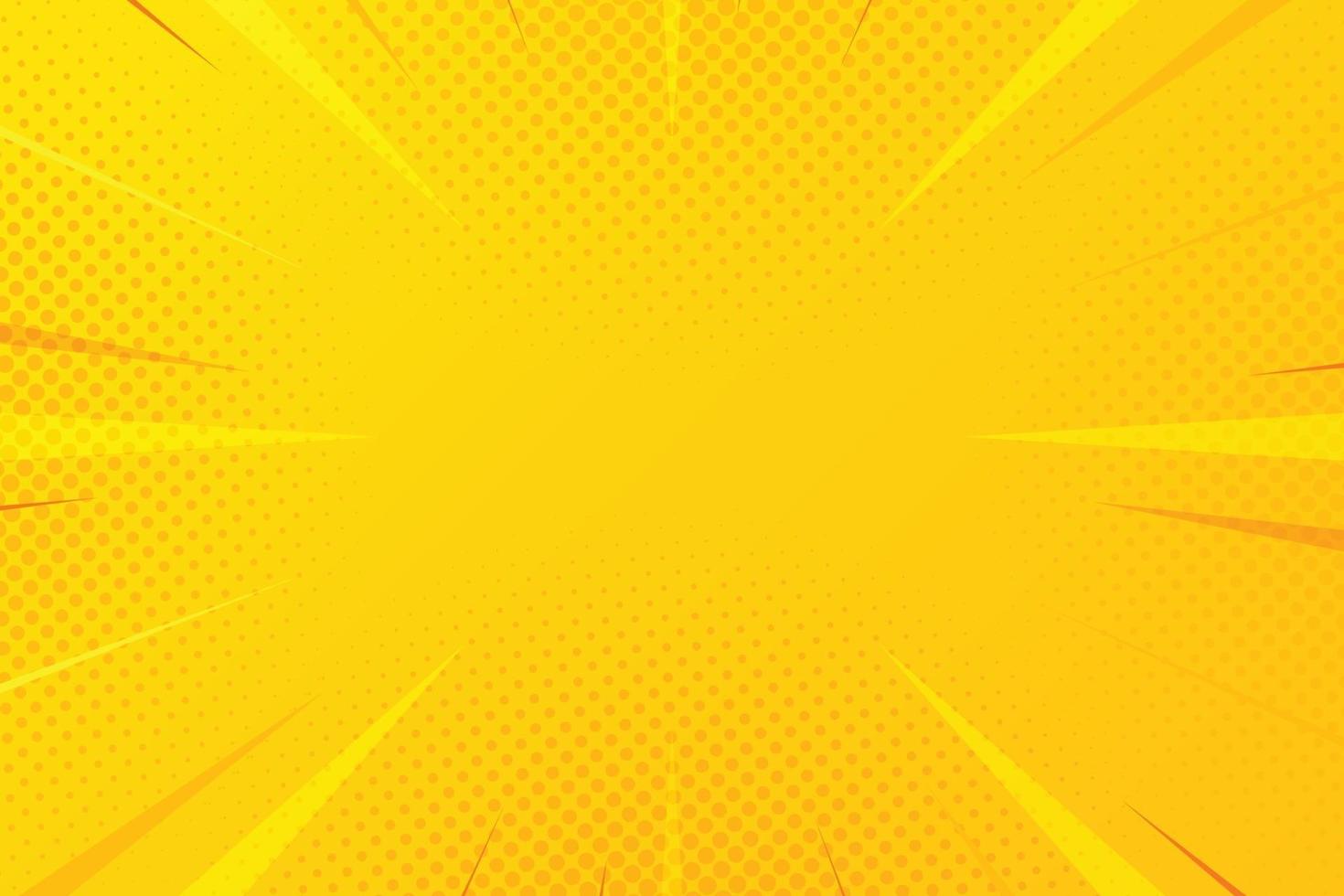abstrakter gelber Halbton-Comic-Zoomhintergrund vektor