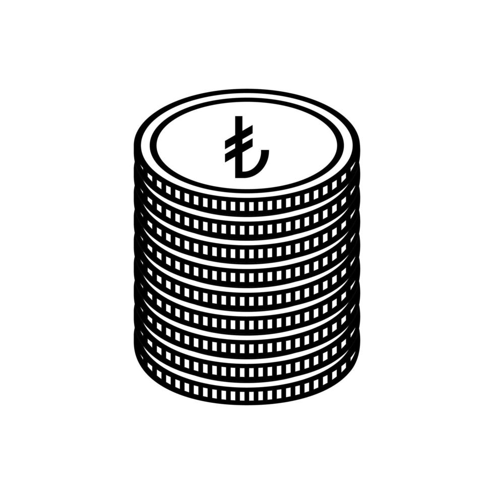 Truthahn offiziell das Republik von turkiye Währung Symbol, Türkisch Lira Symbol, Versuchen unterzeichnen. Vektor Illustration