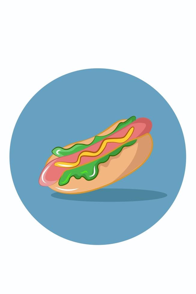 stor hotdog vektorillustration vektor