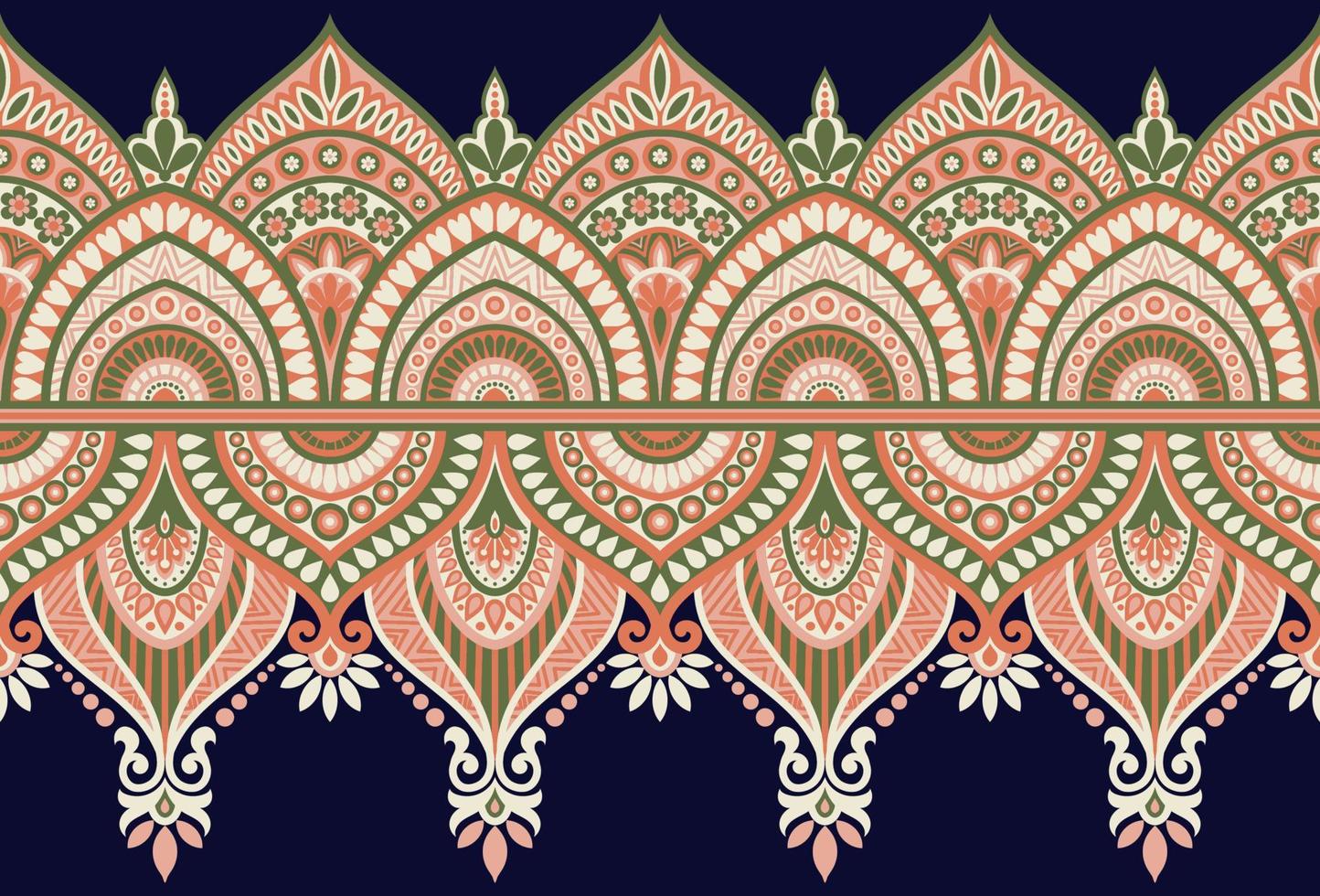 geometrisch und ethnisch Textil- Ausschnitt Design und Motiv zum Textil- branding Stoff Illustration Design zum Abdeckung, Stoff, Textil, Verpackung Papier vektor