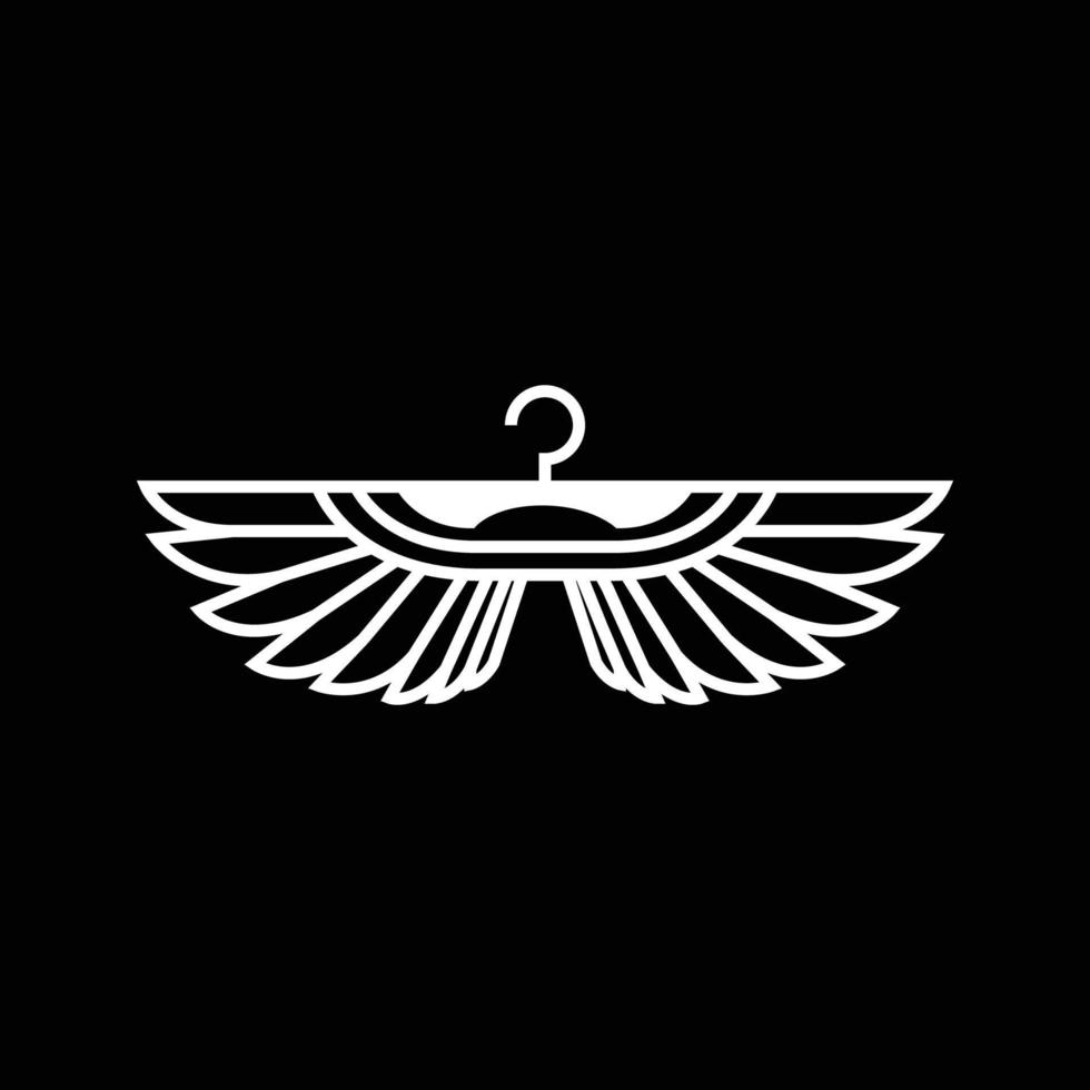 Mode Engel Flügel Aufhänger Kleidung modern Logo Design Vektor