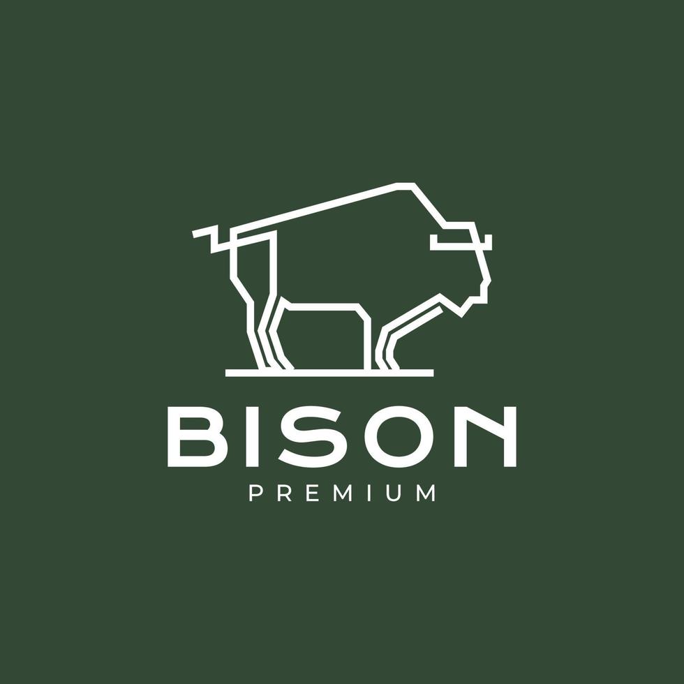 Tierwelt Tier stark Bison modern minimal Logo Design Vektor