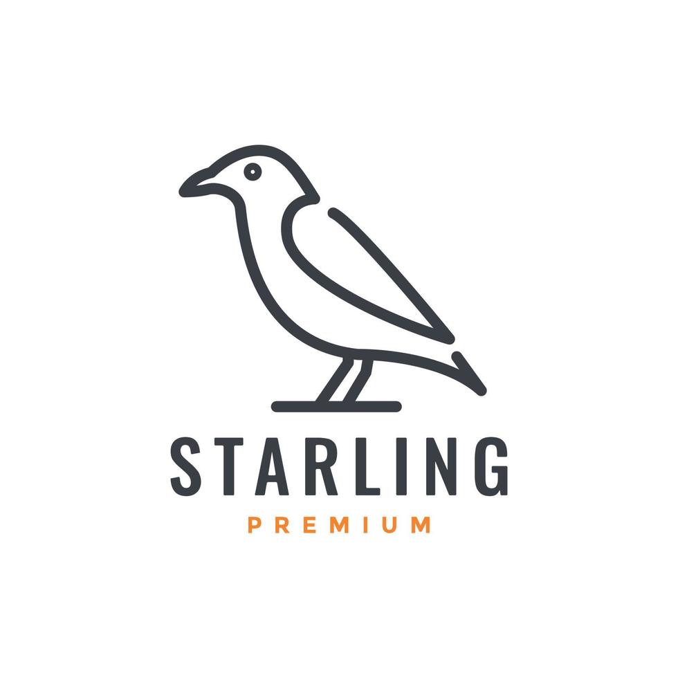Star Vogel Linie thront Zweig Linie Kunst modern Logo Design Vektor