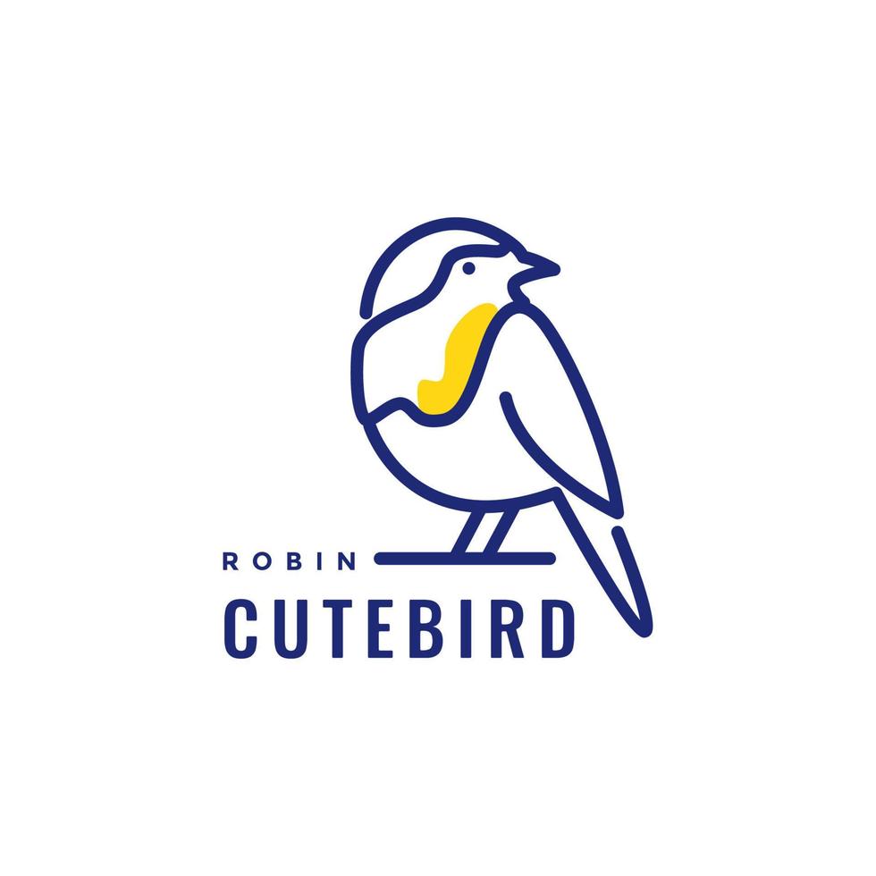 exotisch Vogel Schönheit amerikanisch Robin Linie abstrakt modern Logo Design Vektor