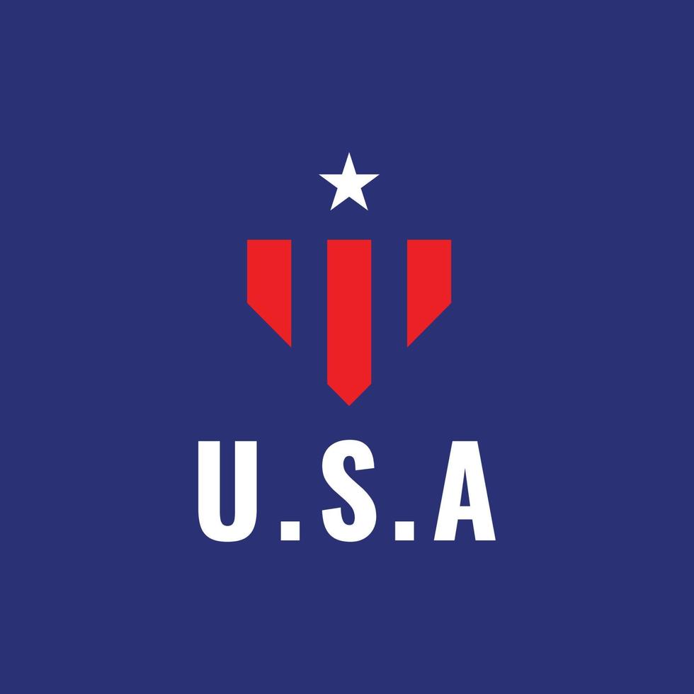 USA rot und Star Insignien Abzeichen Schild modern minimal Logo Design Vektor