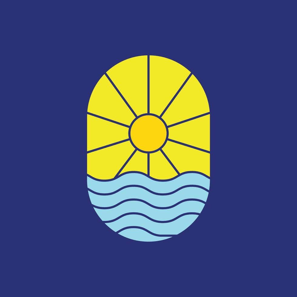 scheinen Sonne Wasser Meer modern minimal Abzeichen bunt abstrakt Logo Design Vektor