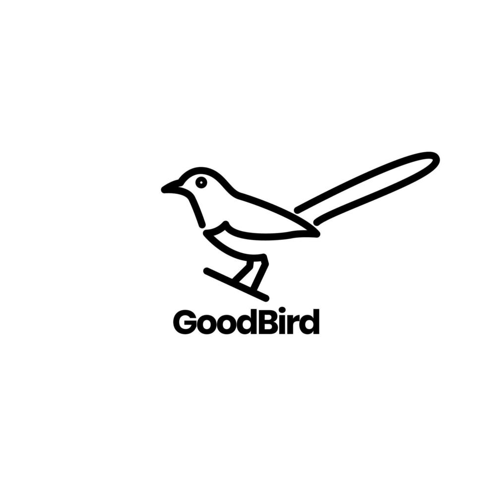 Schönheit Vogel thront Elster Linie Kunst modern einfach Logo Design Vektor