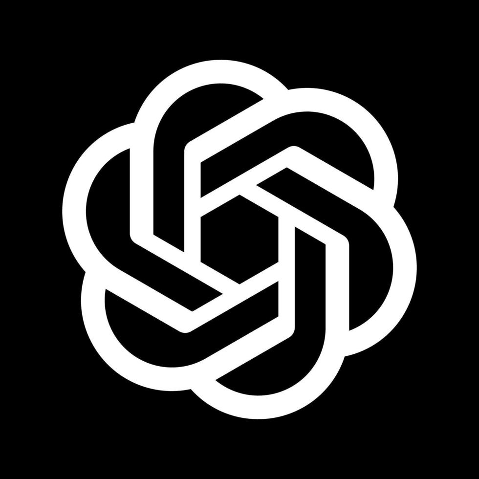 chatgpt Logo - - Plaudern gpt Symbol auf schwarz Hintergrund vektor