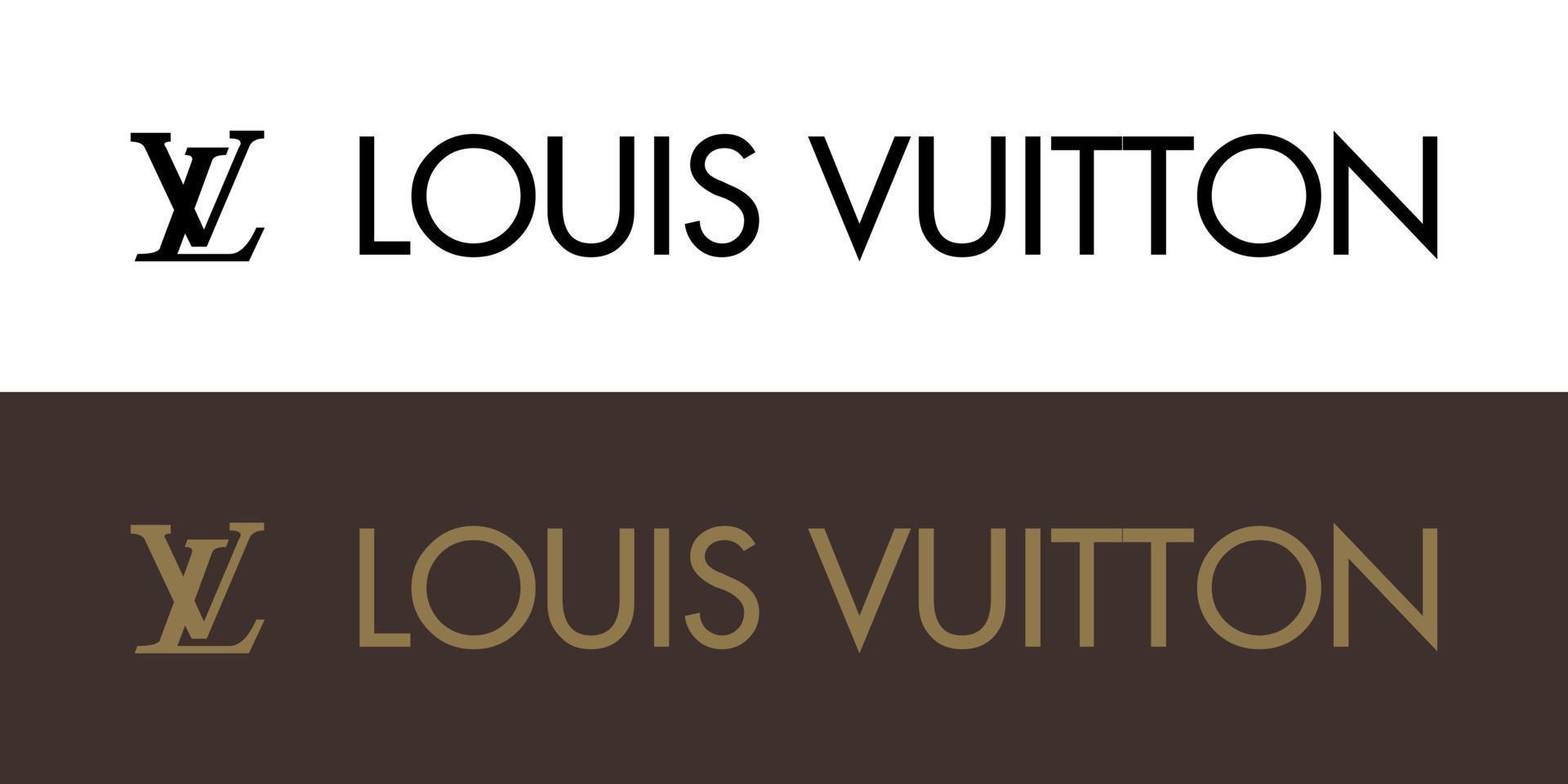 Louis vuitton Logo - - Louis vuitton Symbol mit Schrift auf Weiß und braun Hintergrund vektor