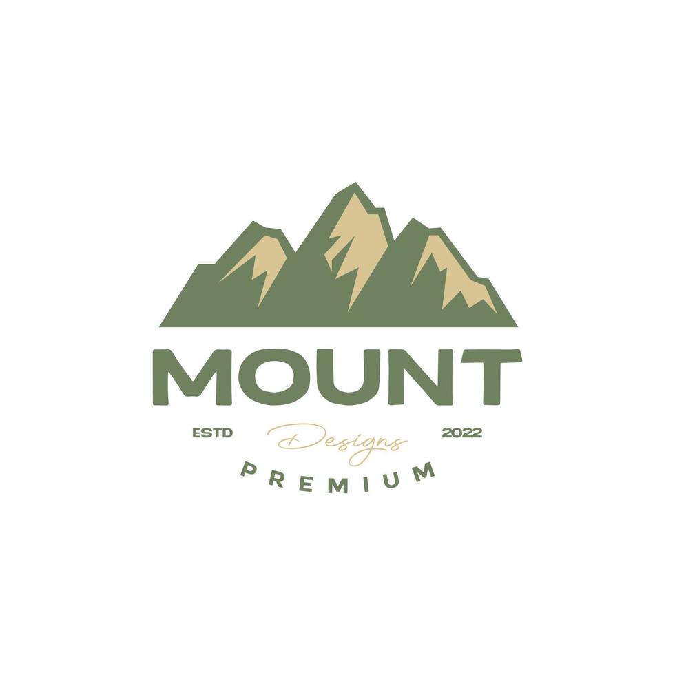 montieren Gipfel hoch Hügel Wandern Jahrgang retro Logo Design Vektor