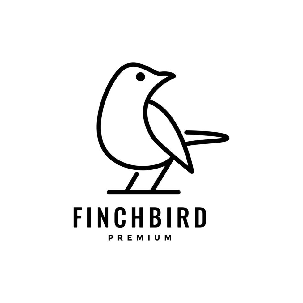 Tier Vogel Fink minimal Linie Kunst einfach modern Logo Design Vektor