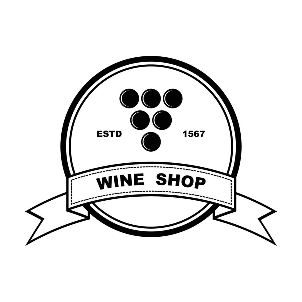 Wein, Weingut Logo oder Symbol, Emblem, Etikette zum Speisekarte Design Restaurant oder Cafe, Beschriftung Vektor Illustration