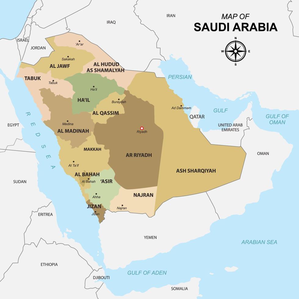 saudi arabien Land Karta vektor