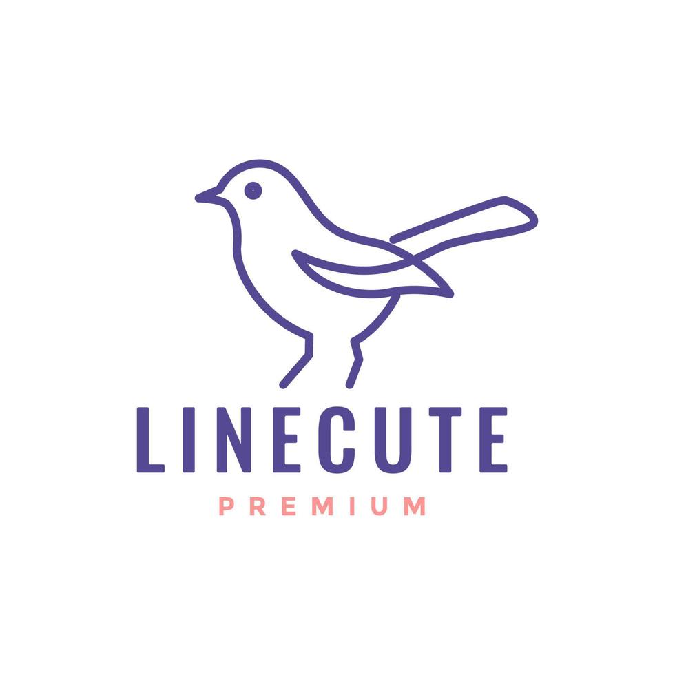 exotisch Vogel wenig modern minimal Linie einfach Logo Design Vektor