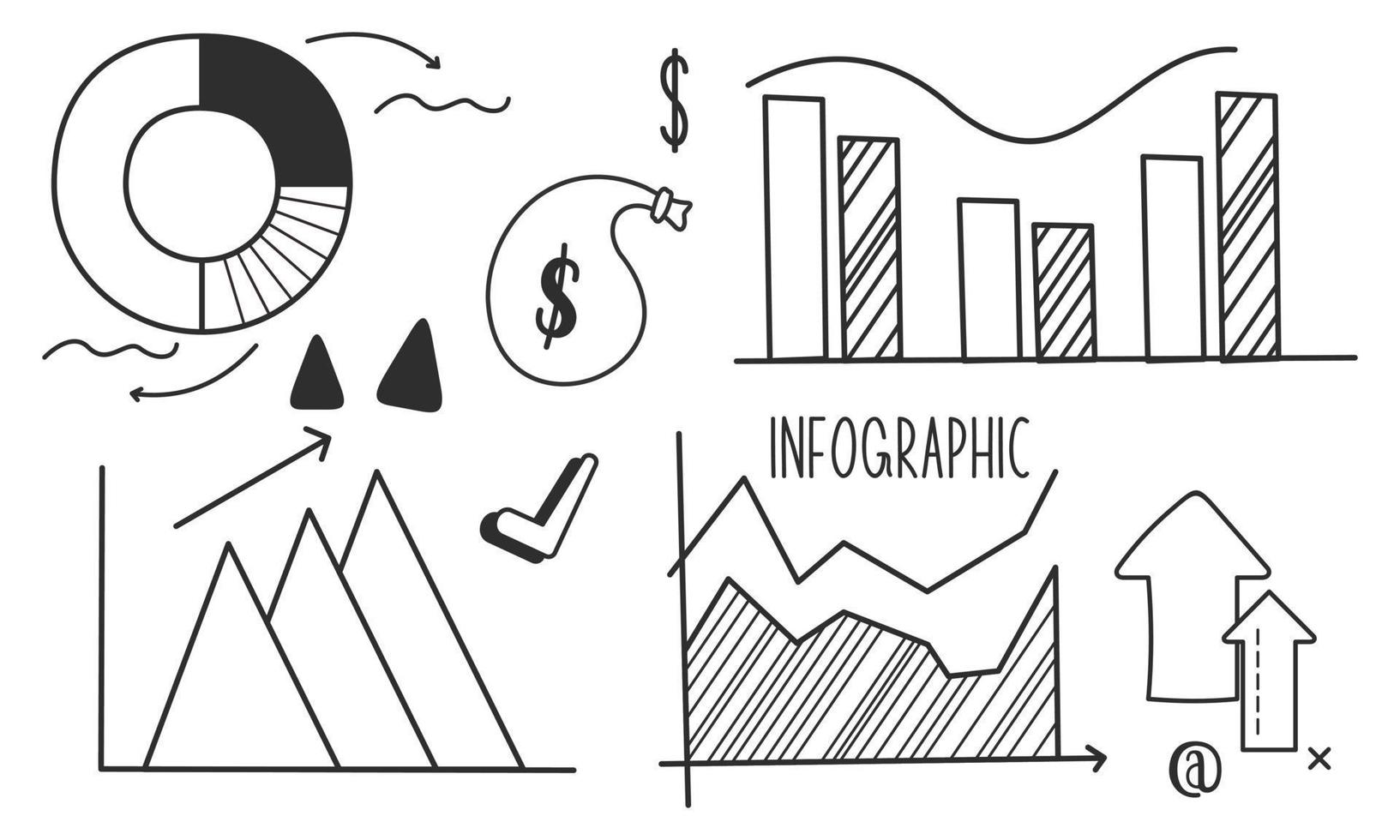 Gekritzel Infografiken, Element Infografiken Logo Vektor