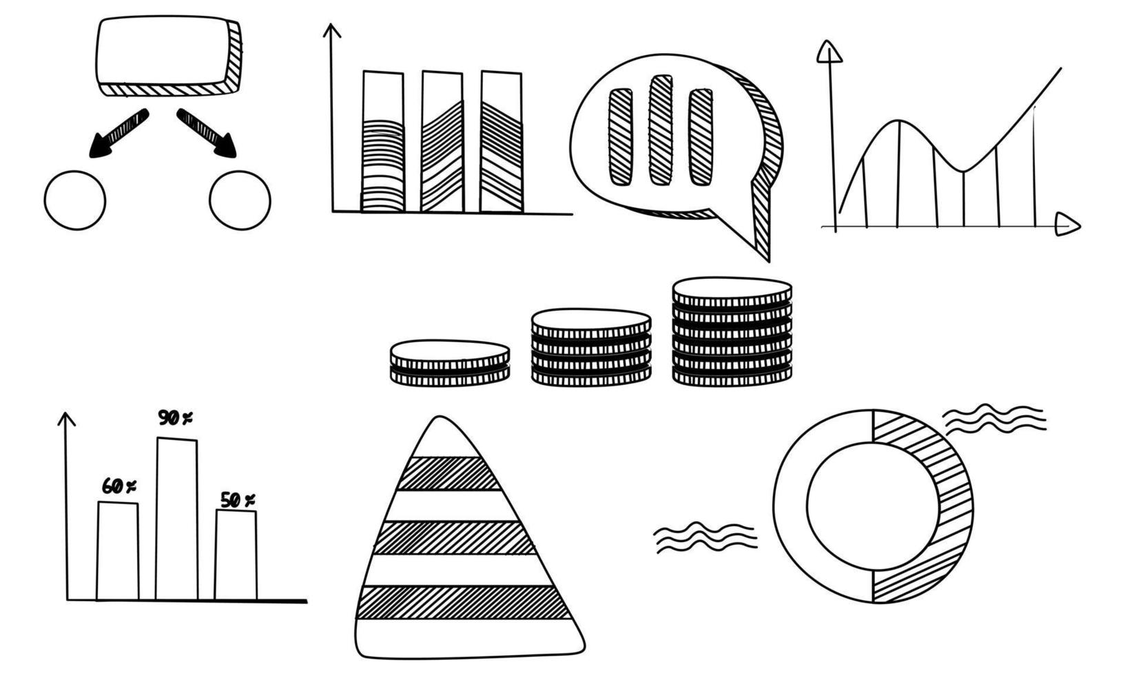 Gekritzel Infografiken, Element Infografiken Logo Vektor