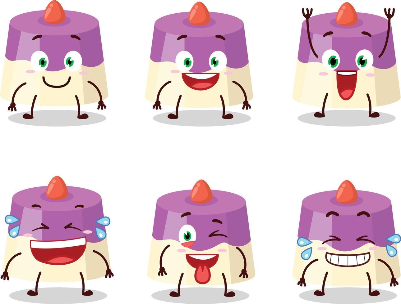 tecknad serie karaktär av kaka med leende uttryck vektor