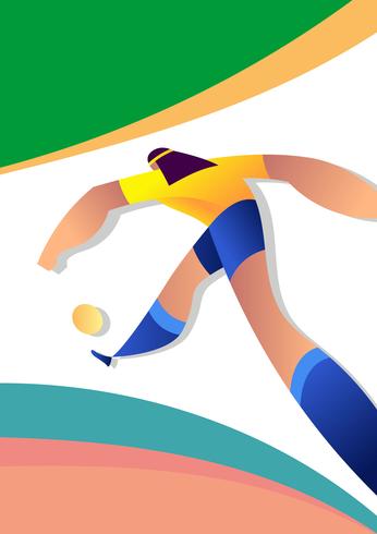 Brasilien-Weltmeisterschaft-Fußball-Spieler-Illustration vektor