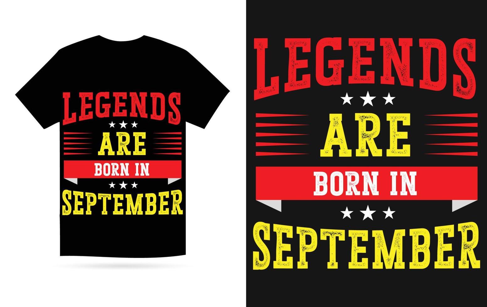 Legenden sind geboren im September modern Typografie T-Shirt vektor