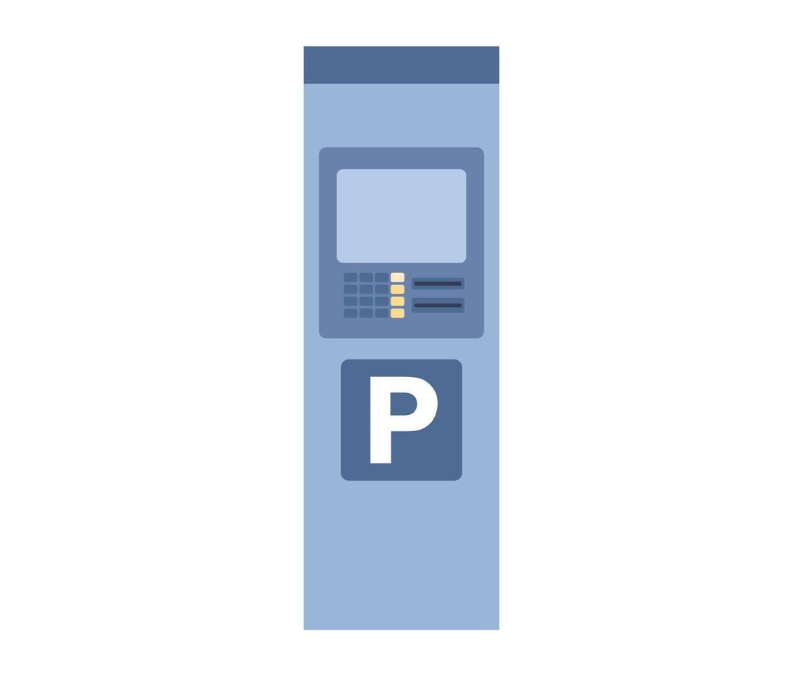 parkering meter ikon. parkering massa med auktoriserad biljett maskin. själv service parkering betala. elektronisk betalning terminal. vektor platt illustration