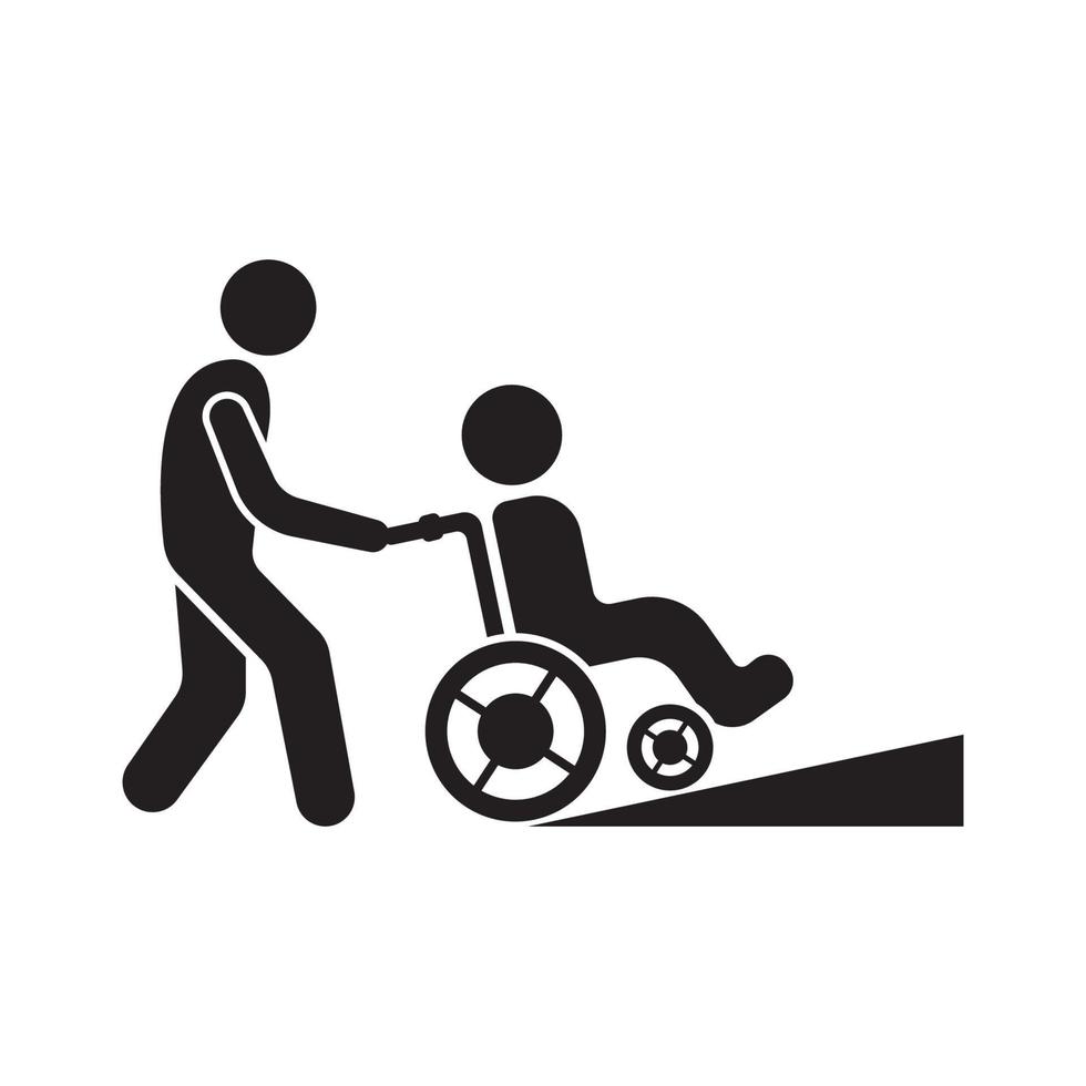 enkel rullstol symbol ikon, illustration design mall. vektor