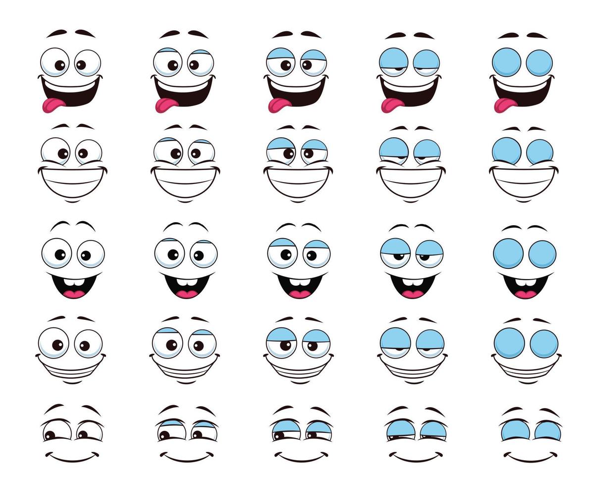 Karikatur Gesicht und blinken Lachen kichern Auge Animation vektor