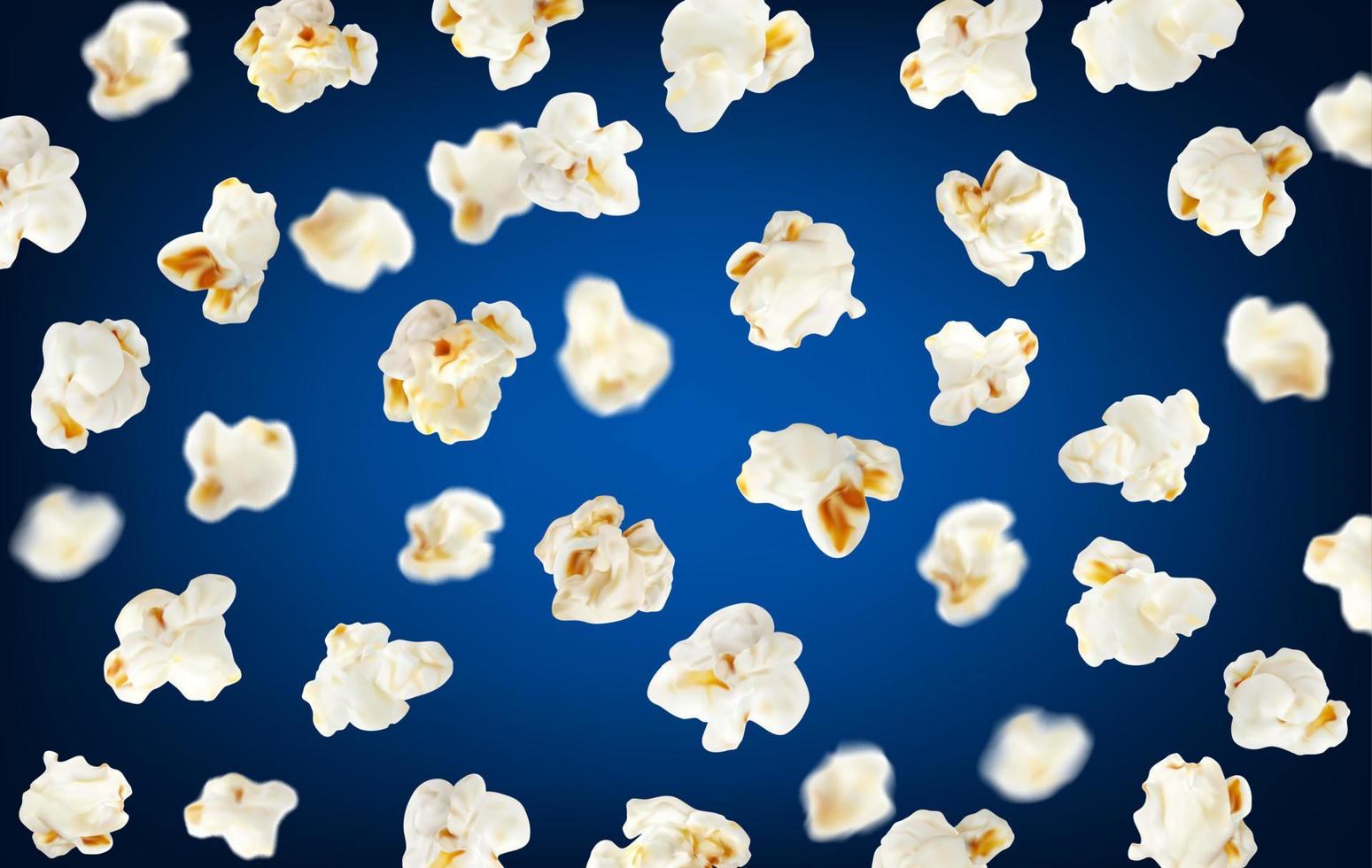 realistisch fliegend Popcorn Hintergrund, Hintergrund vektor