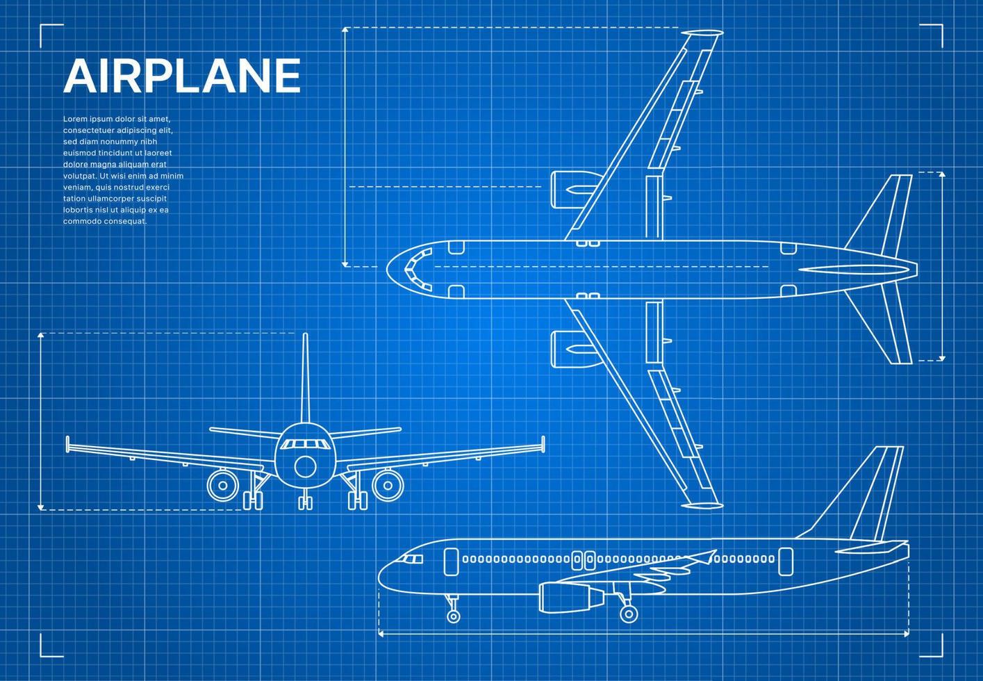 Gliederung Flugzeug Flugzeug Entwurf, Flugzeug Design vektor