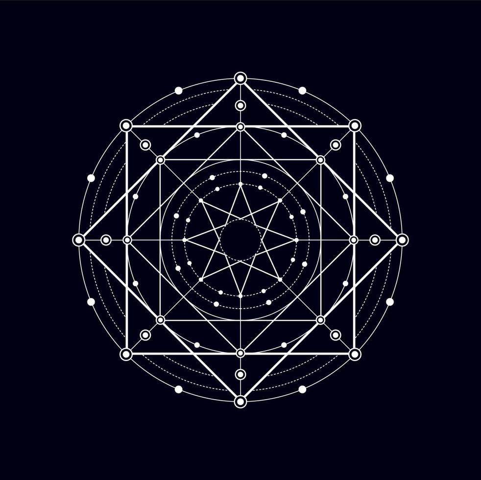 etnisk frimurar- symbol geometrisk form, magi tecken vektor