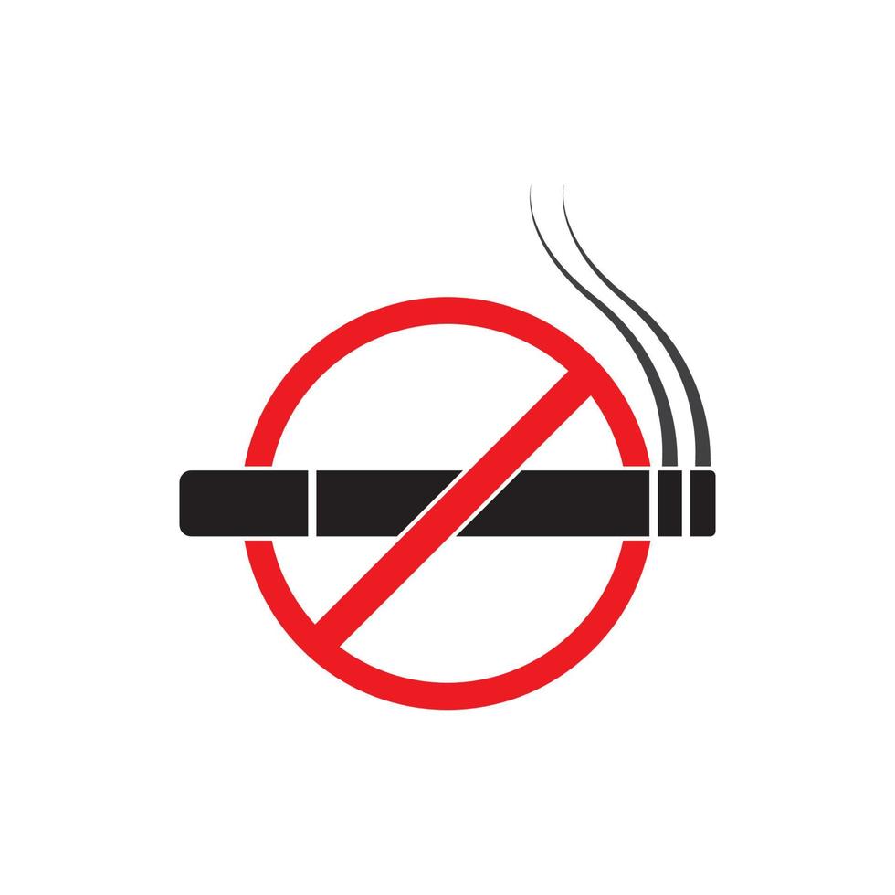 cigarett plats och Nej rökning symbol, ikon vektor illustration design mall.