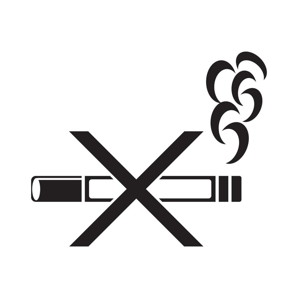 cigarett plats och Nej rökning symbol, ikon vektor illustration design mall.