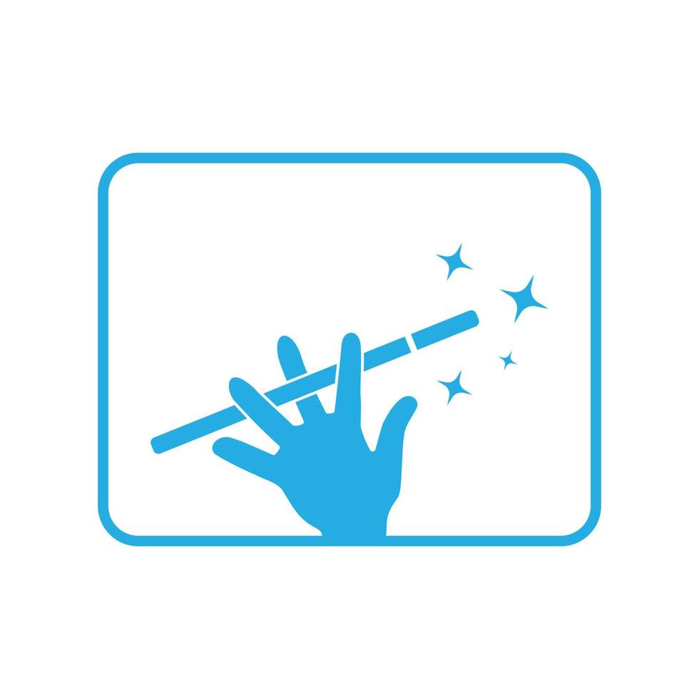 magi wand ikon logotyp vektor mall