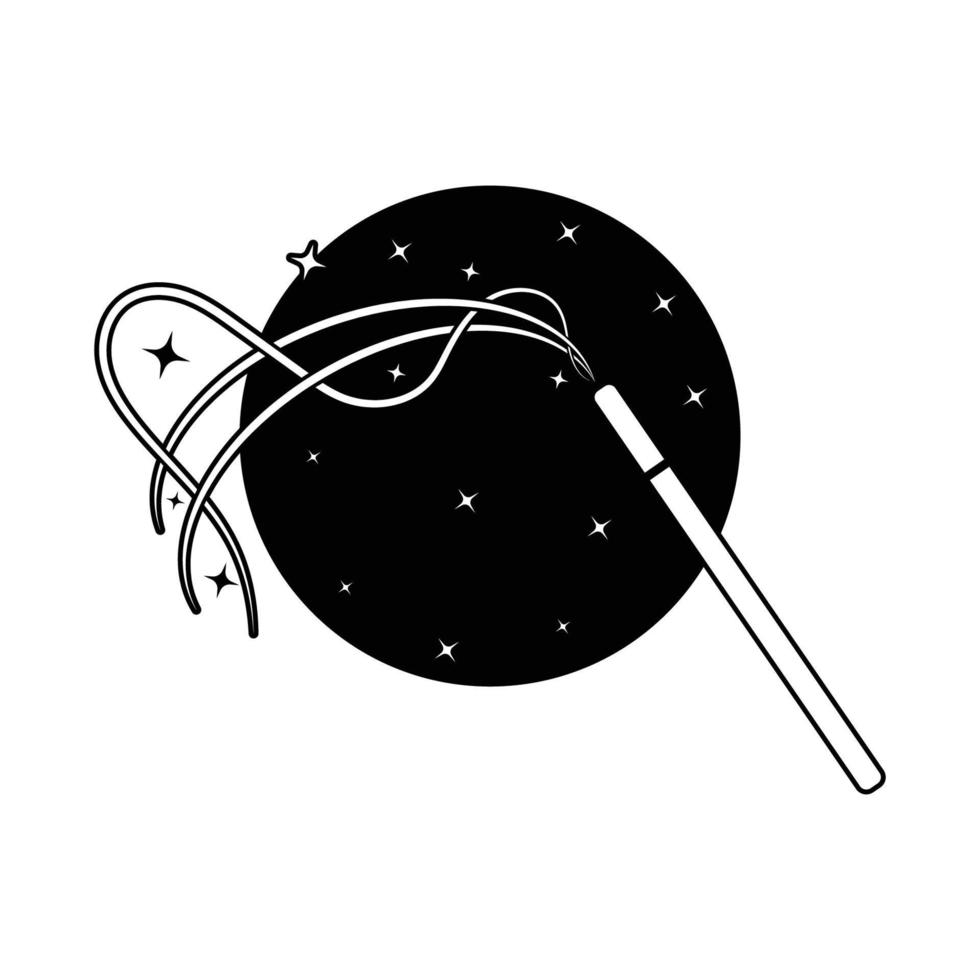 Magie Zauberstab Symbol Logo Vektor Vorlage