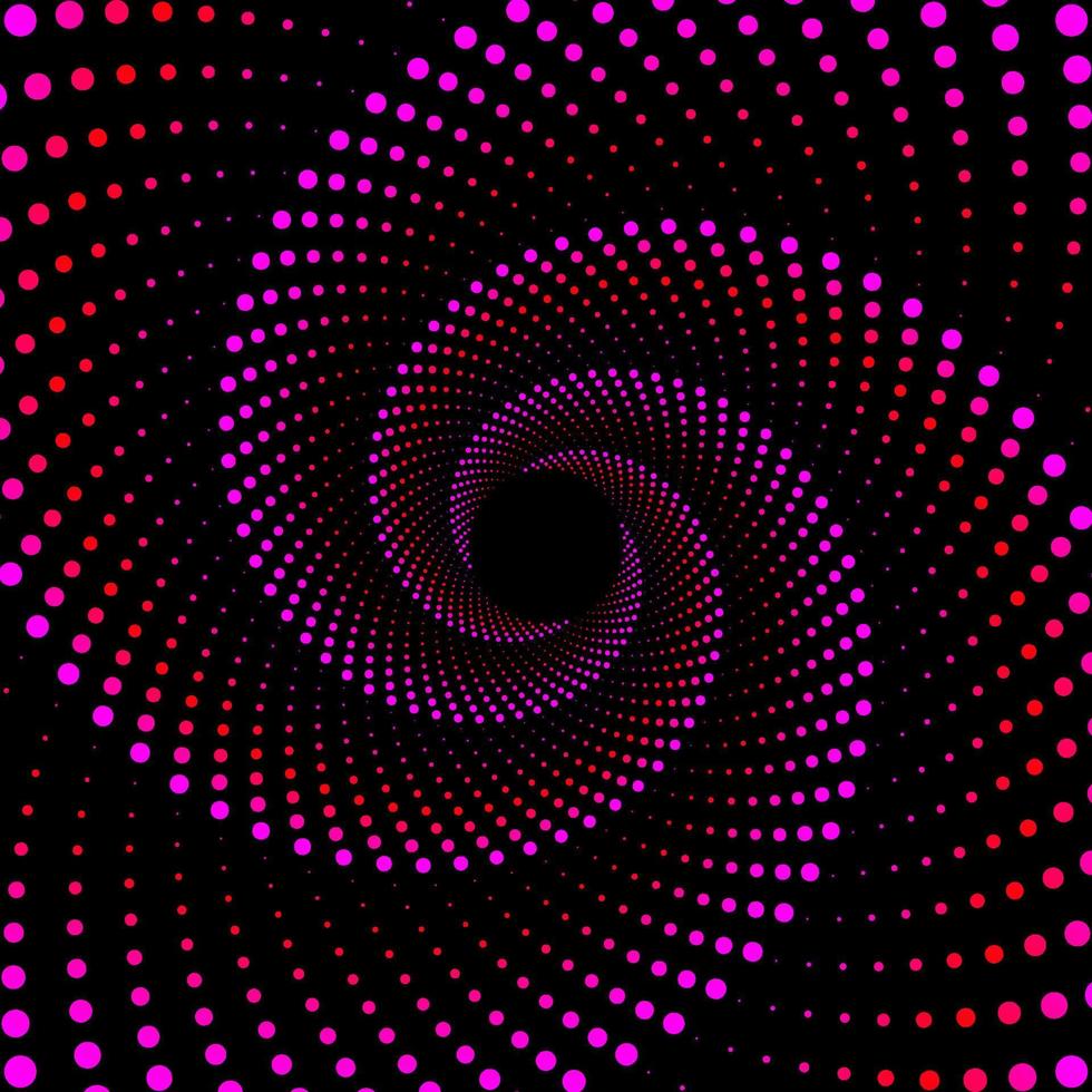 Rosa und rot 3d wellig gepunktet Spiral- Wirbel Vektor Hintergrund