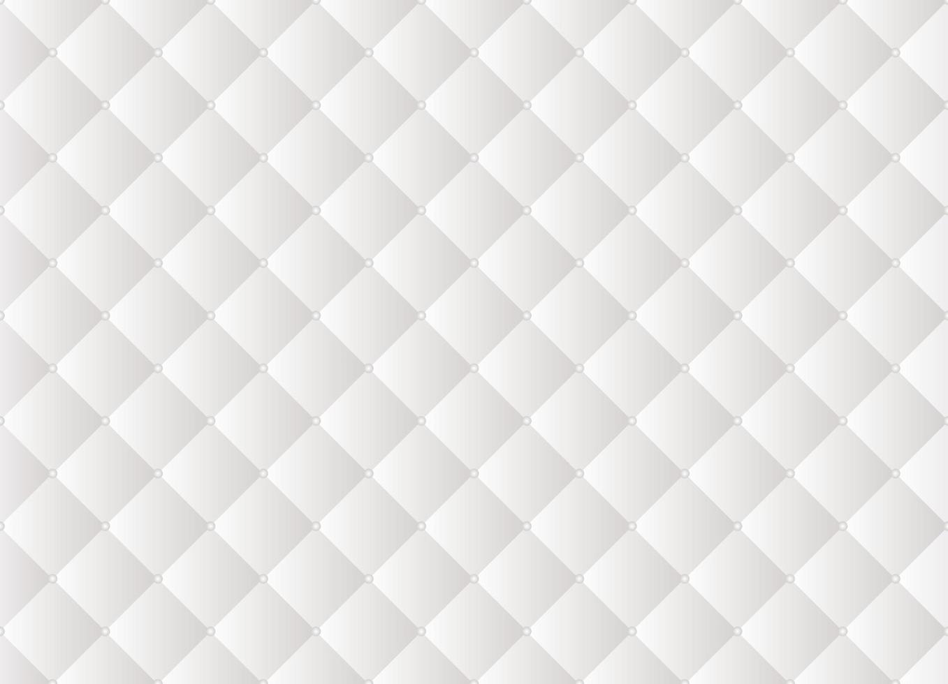 Weiß gepolstert Decke Platz mit Perlen nahtlos Muster. Polster Leder Textur Vektor Hintergrund.