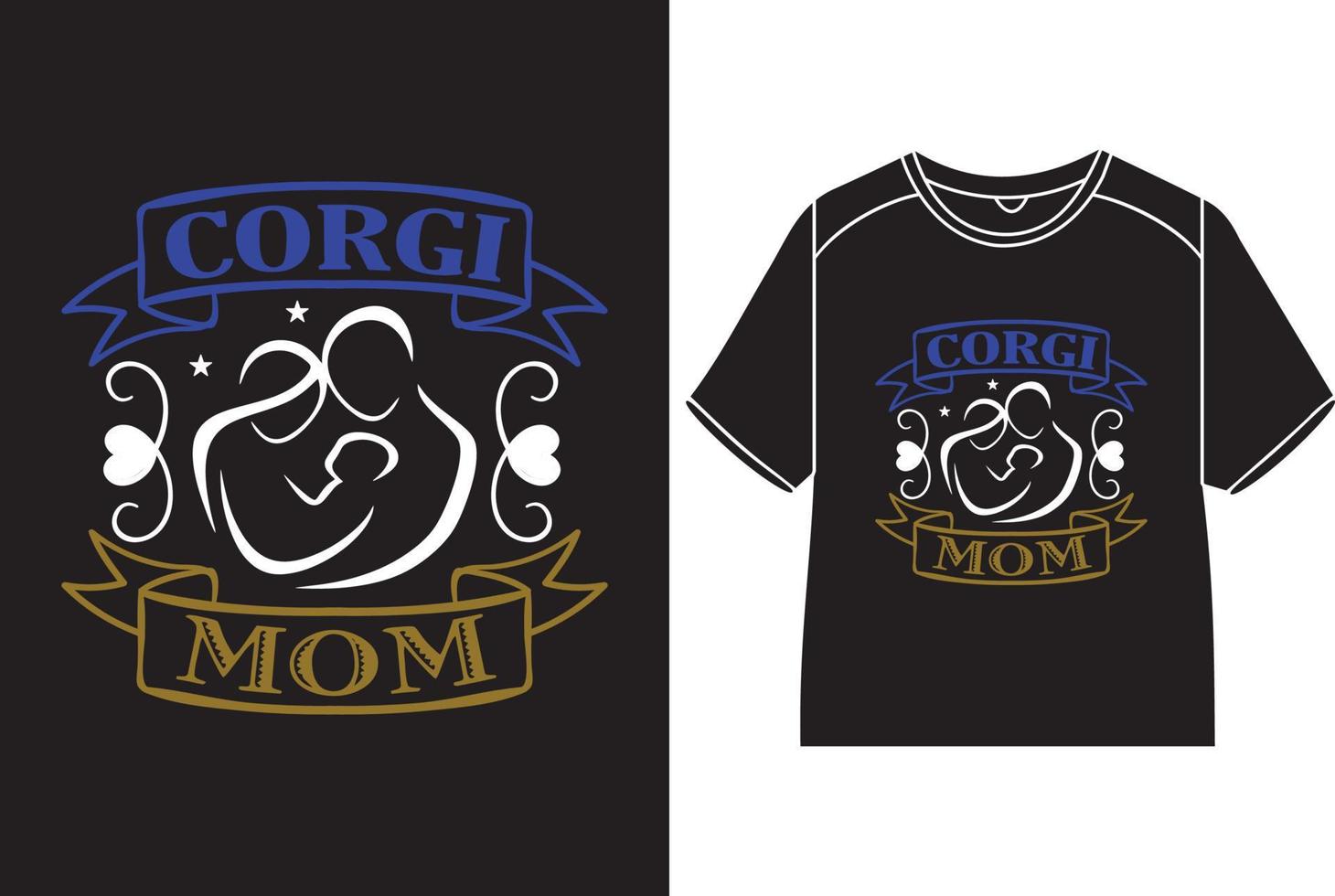 Corgi Mama T-Shirt Design vektor