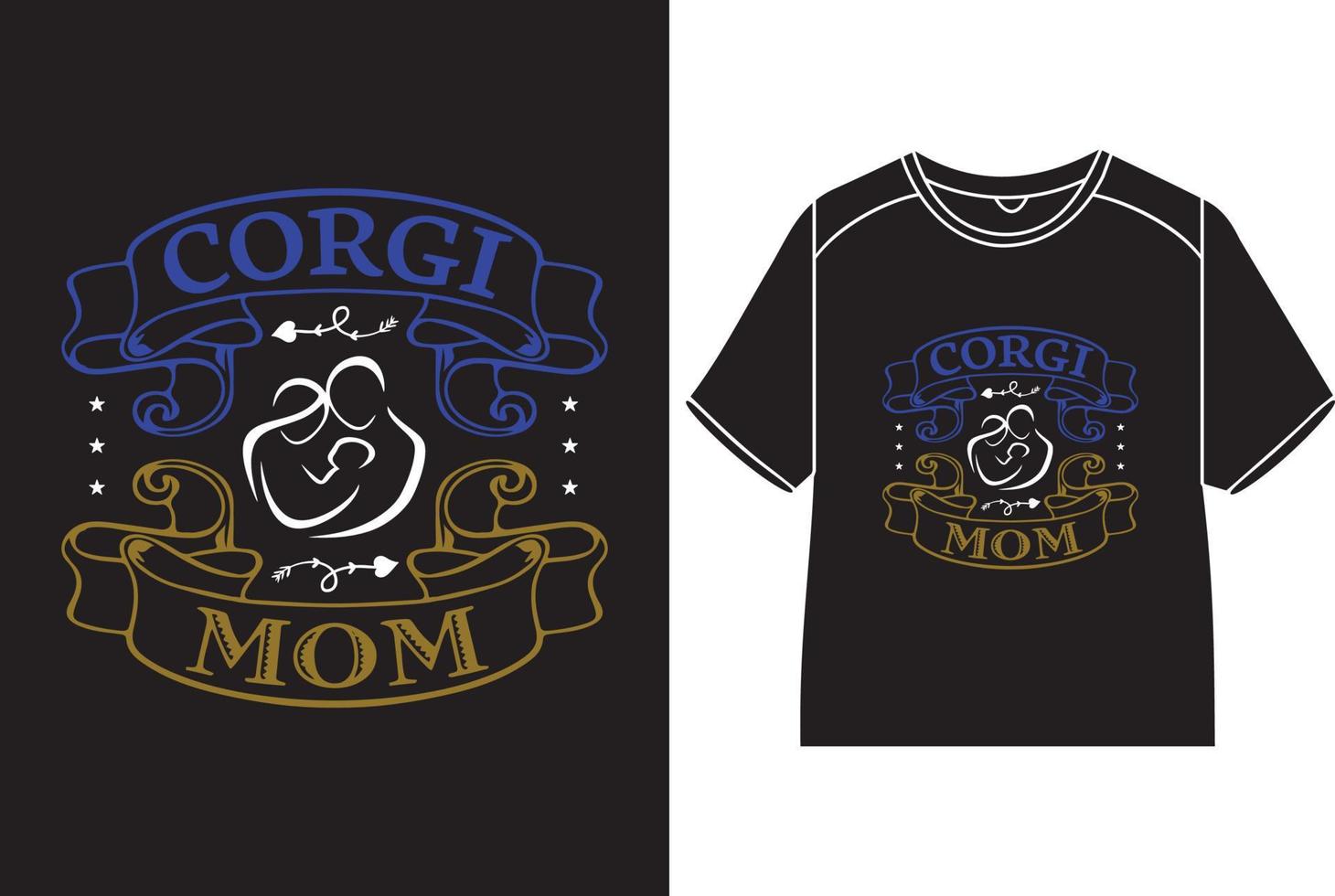 Corgi Mama T-Shirt Design vektor