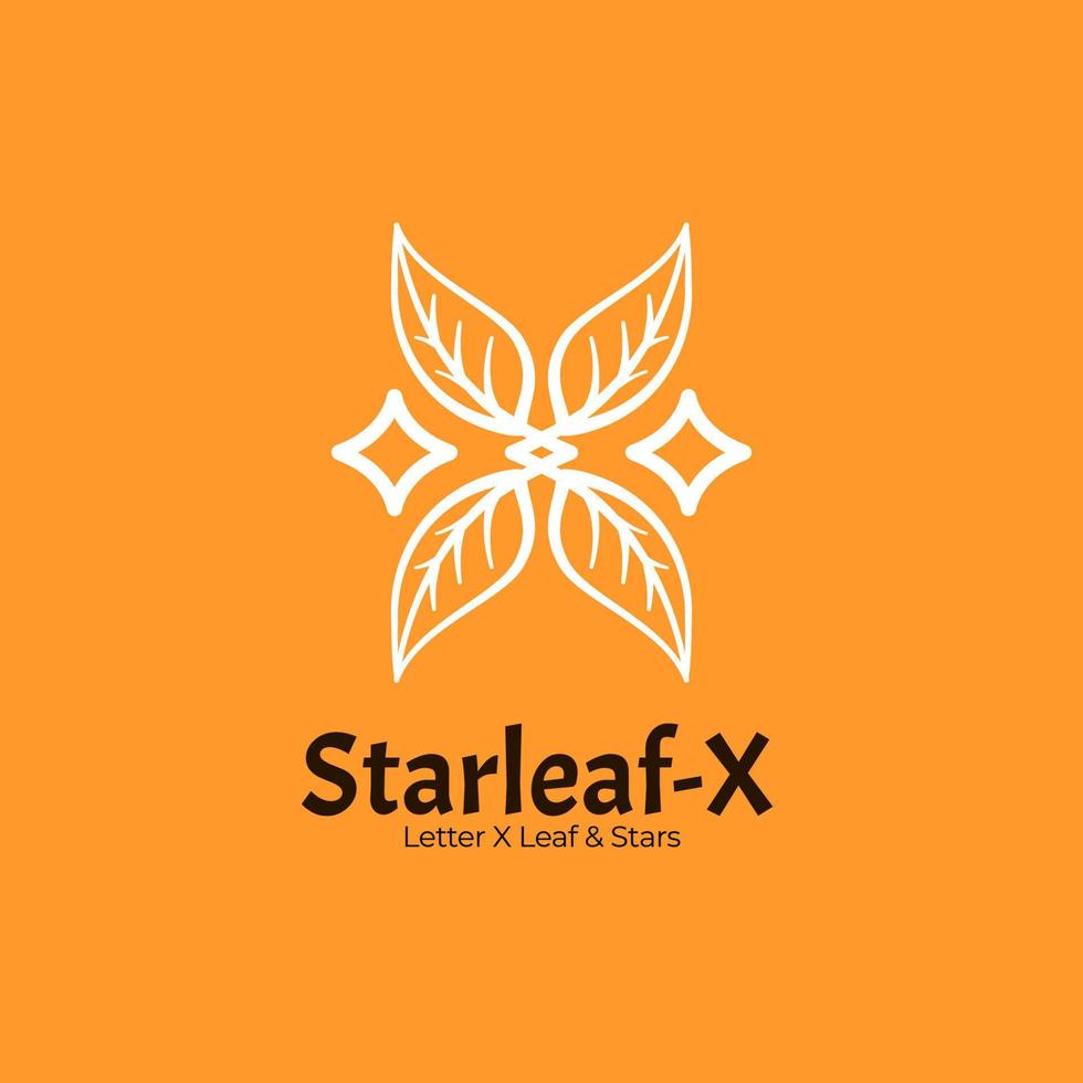 Blatt und Star Logo. Grün Öko Blatt Logo. Umgebung Logo. Natur Symbol zum Unternehmen. Brief x Blatt und Stern. vektor