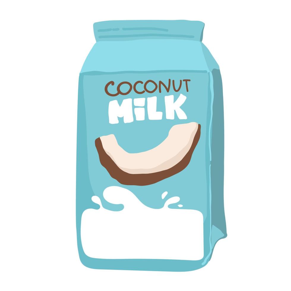 Kokosnuss Milch Flasche Symbol Karikatur Vektor. Gemüse Milch. Vegetarier trinken. vektor